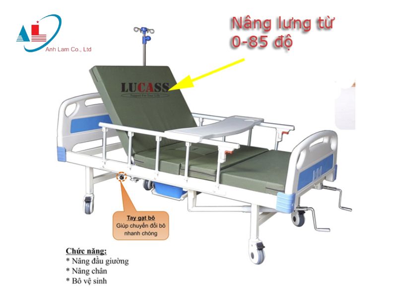 Giường Y Tế Có 3 Tay Quay Lucass GB-T43(GB-C43)