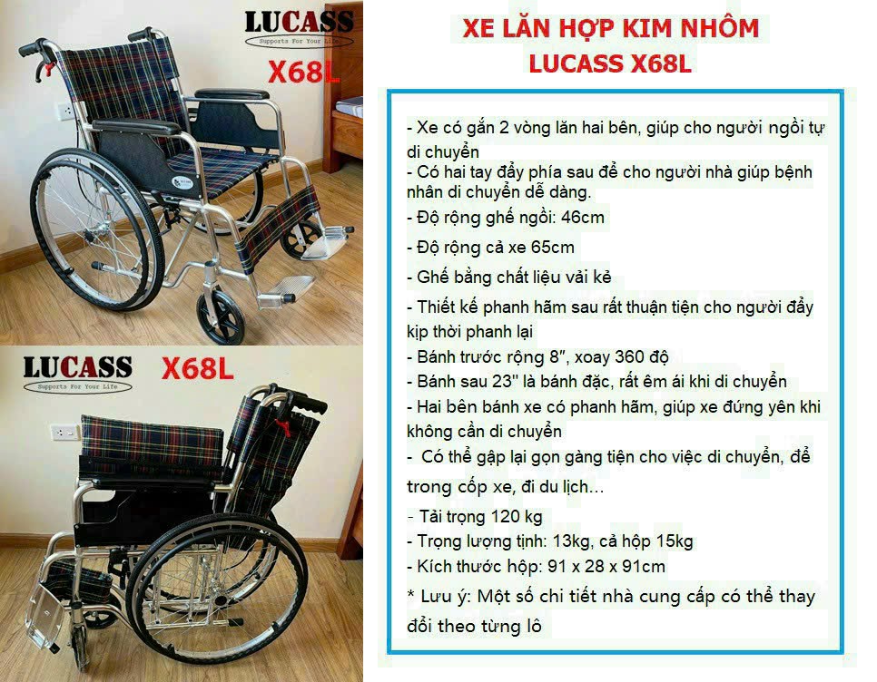  Xe lăn hợp kim nhôm X68L