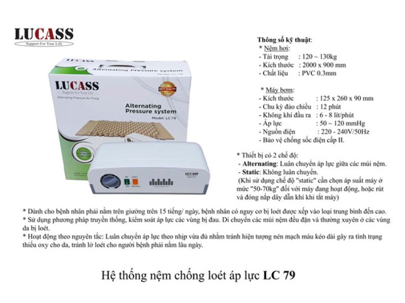 Đệm khí chống loét Lucass LC-79 có 2 chế độ hoạt động.
